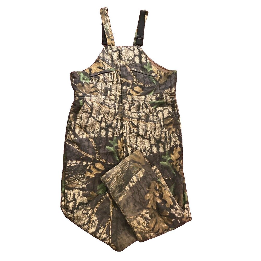 Vintage Jerzees Outdoor Insulated Overalls Mens XL Camo Hunting Snow Winter